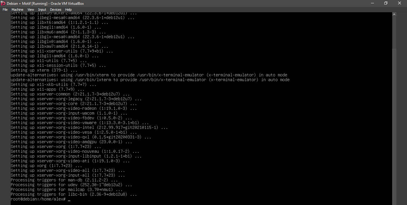 Running 'apt install xorg'